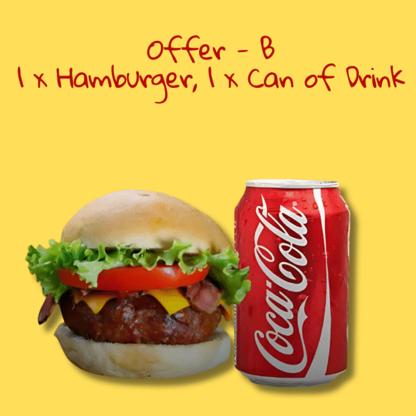 Offer B – Hamburger + Can of Drink