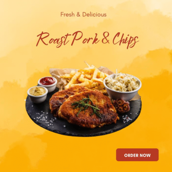 Roast Pork & Chips Meal Deal